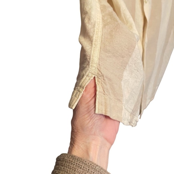 GAP Striped Linen Shirt With Cuban Collar-Size XL - Picture 4 of 13